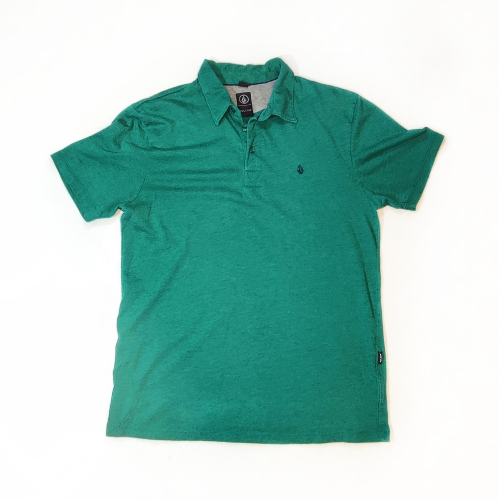 Volcom polo shirt, men's size Medium, teal blue.